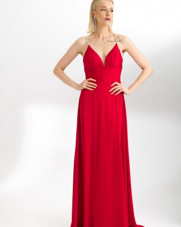 Bellona open back maxi dress Red