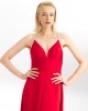 Φόρεμα maxi Bellona με ανοιχτή πλάτη Κόκκινο