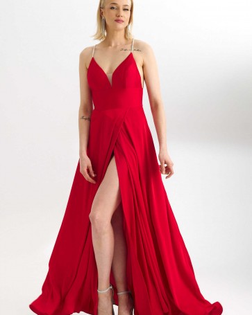 Bellona open back maxi dress Red
