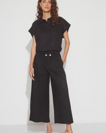 Bill Cost cropped pants with belt Black