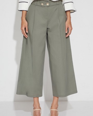Bill Cost cropped pants with belt Khaki