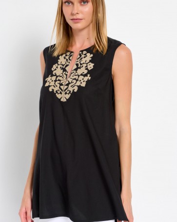 Bill Cost tunic with embroidery Black