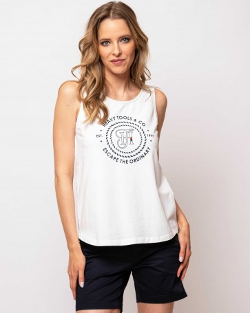 Heavy Tools sleeveless top with back straps White