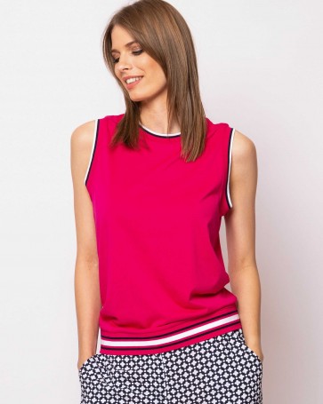 Heavy Tools sleeveless top with striped details Fuchsia