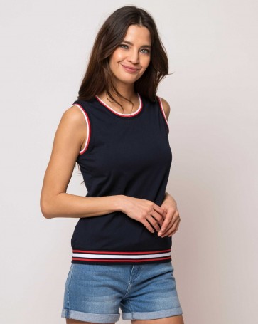 Heavy Tools sleeveless top with striped details Blue