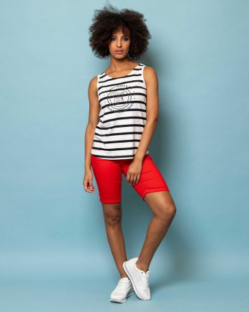 Heavy Tools sleeveless striped top with back straps White