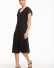 Φόρεμα Fibes Fashion με διάτρητο σχέδιο Μαύρο