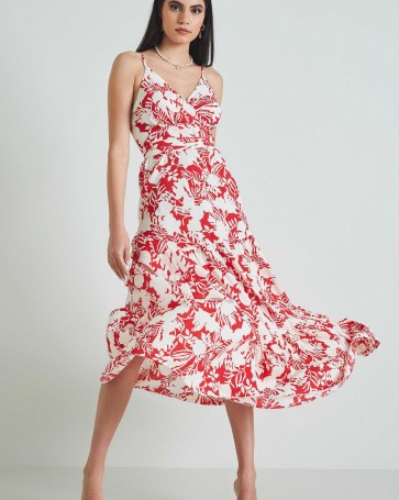 Cento cruise dress with tie Red