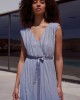 Maxi φόρεμα Bill Cost lurex ντεγκραντέ Σιέλ