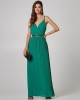 Μάξι πλισέ φόρεμα Lynne με τιράντες Πράσινο