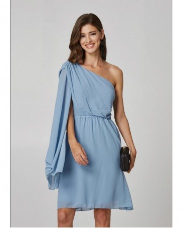 Μίνι φόρεμα Lynne με έναν ώμο Γαλάζιο