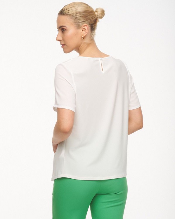 Μπλούζα Fibes Fashion με ιδιαίτερο σχέδιο Λευκό