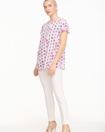 Fibes Fashion blouse with polka dots pattern Lilac