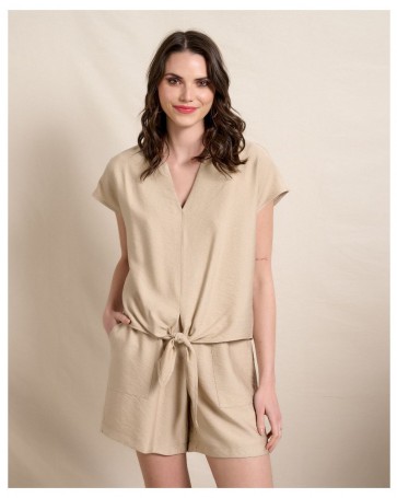 Passager viscose blouse with tie Beige