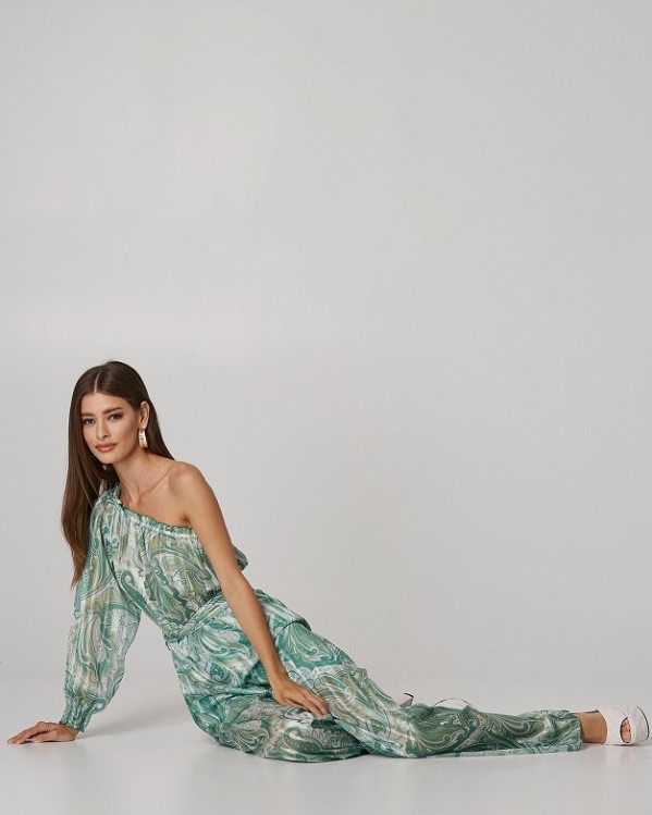 Ολόσωμη φόρμα Lynne με lurex print Πράσινο