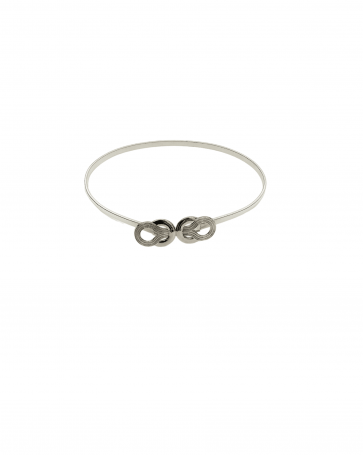 Elastic belt with circular knitted details Silver
