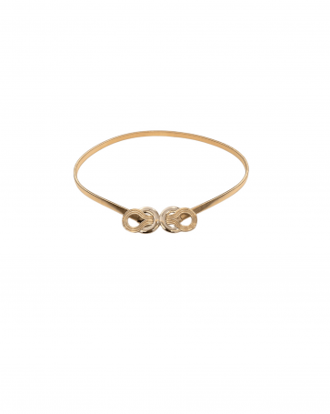 Elastic belt with circular knitted details Gold