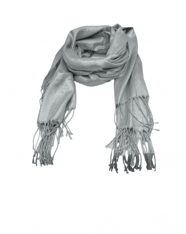 Fringed lurex scarf Light Silver
