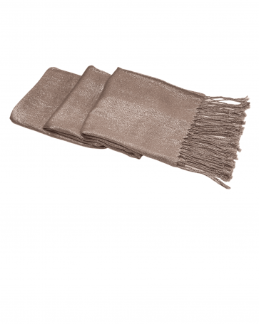 Fringed lurex scarf Brown