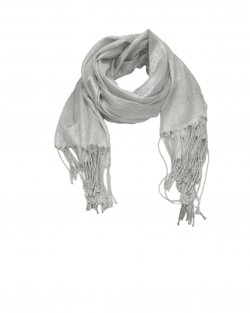 Fringed lurex scarf White