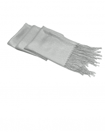 Fringed lurex scarf White