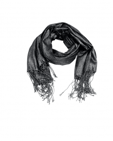 Fringed lurex scarf Black