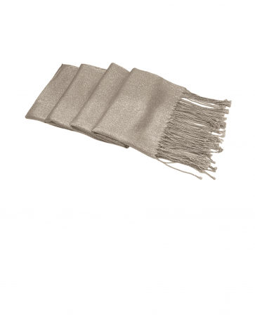 Fringed lurex scarf Beige