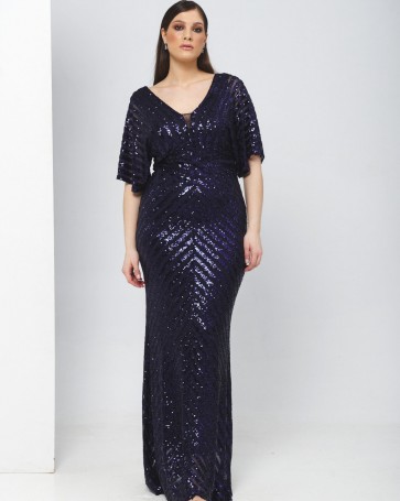 Bellona maxi dress with sequins Blue
