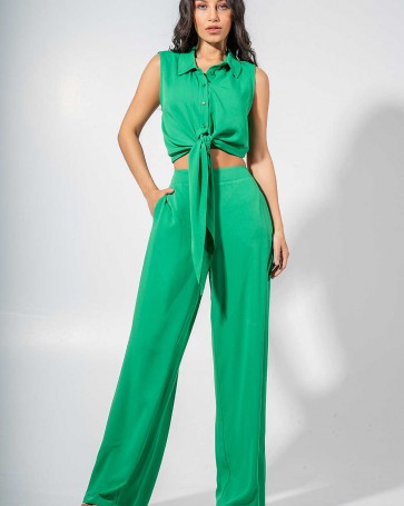 Maki Philosophy corduroy trousers with elasticated waistband Green