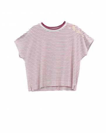 T-shirt Passager striped neckline Fuchsia
