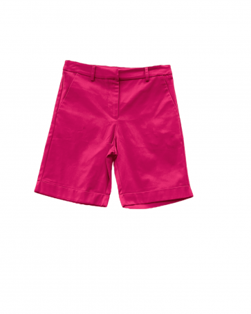 Donna Martha cotton bermuda shorts with lapel Fuchsia