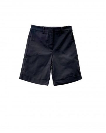 Donna Martha cotton bermuda shorts with lapel Black