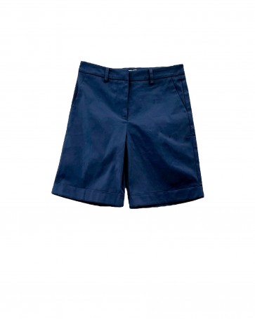 Donna Martha cotton bermuda shorts with lapel Blue