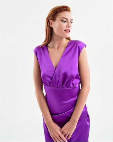 Sleeveless satin cruise dress Access Purple