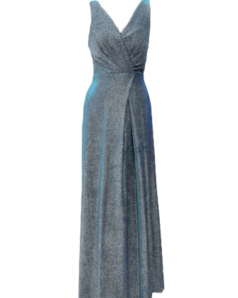 Φόρεμα Bellona κρουαζέ με glitter Μπλε
