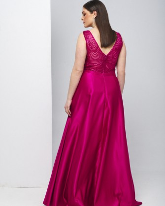 Φόρεμα Bellona με λάμψη Φούξια 