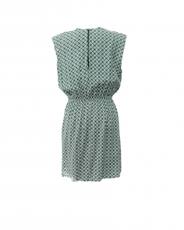 Maki Philosophy sleeveless printed dress with elastic Green