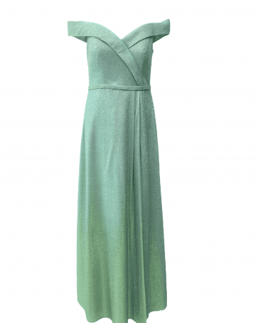 Exclusive off shoulder dress with glitter Mint