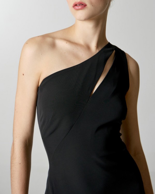 Φόρεμα μακρύ Access με άνοιγμα στη λαιμόκοψη Μαύρο