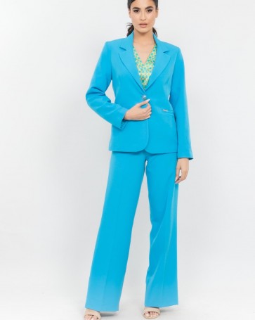 Donna Martha crepe jacket with button Sky Blue
