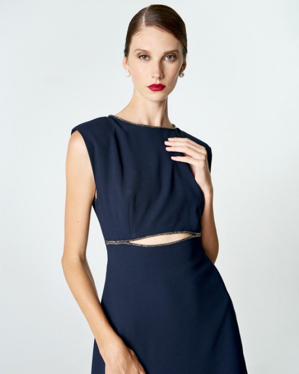 Φόρεμα μάξι Access με άνοιγμα στη μέση και στρας Μπλε