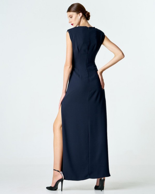 Φόρεμα μάξι Access με άνοιγμα στη μέση και στρας Μπλε
