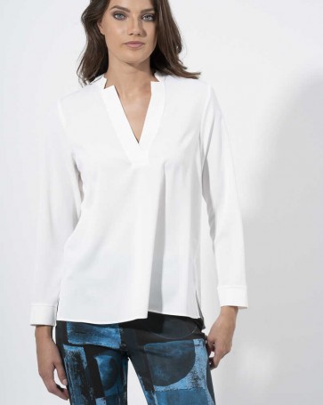 Maki Philosophy blouse with mao collar Off White