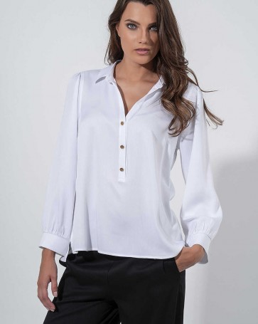 VE Maki Philosophy shirt with gold buttons Off White
