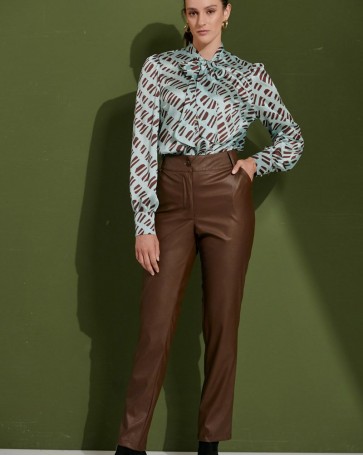 Fibes Fashion shirt with geometric designs Mint