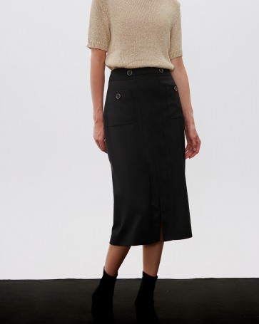 Bill Cost midi skirt with pockets Black