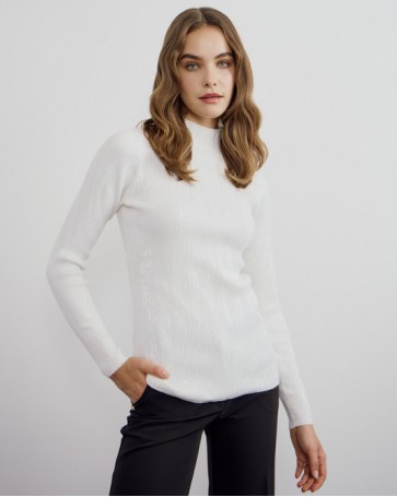 Access sequin knitted blouse Off White