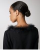 Πλεκτή μπλούζα Access με συνθετική γούνα Μαύρο