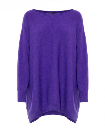 Access wide knit blouse Purple