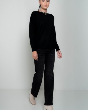Knitted throw blouse Cento Black